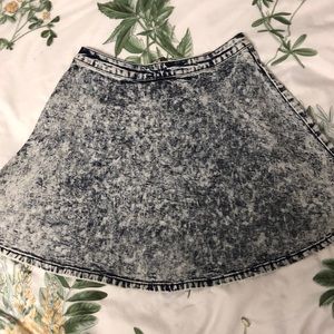 Acid wash high waisted skirt